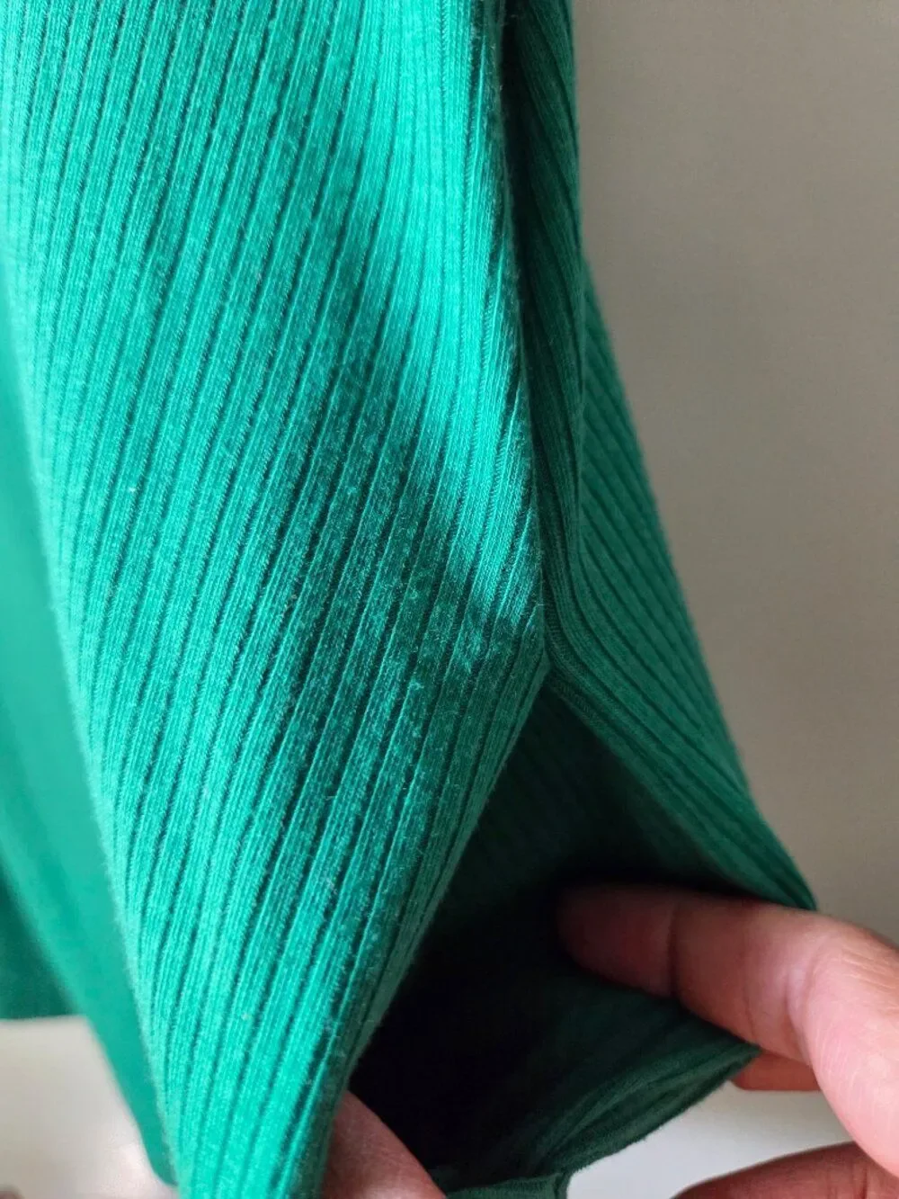 EUC STACCATO GREEN CAP SLEEVES RIBBED T SHIRT DRESS SHORT SZ L
